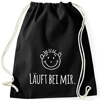 MoonWorks Turnbeutel Läuft bei mir, Hipster Beutel Tasche mit Spruch, Sportbeutel Gymsac Gymbag Laeuft-bei-mir-kopf unisize MoonWorks Turnbeutel Läuft bei mir, Hipster Beutel Tasche mit Spruch, Sportbeutel Gymsac Gymbag Laeuft-bei-mir-kopf unisize