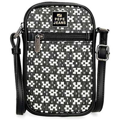 Pepe Jeans Lana Umhängetasche Handyhalter Schwarz 11x17,5x2,5 cm Kunstleder Pepe Jeans Lana Umhängetasche Handyhalter Schwarz 11x17,5x2,5 cm Kunstleder