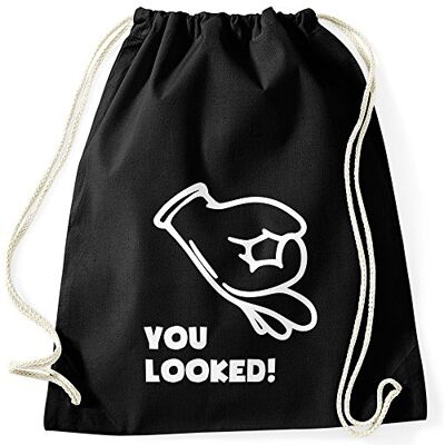 MoonWorks Turnbeutel Comic Hand Look Hole Game Hipster Beutel Tasche Sportbeutel Gymsac Gymbag Schwarz unisize MoonWorks Turnbeutel Comic Hand Look Hole Game Hipster Beutel Tasche Sportbeutel Gymsac Gymbag Schwarz unisize