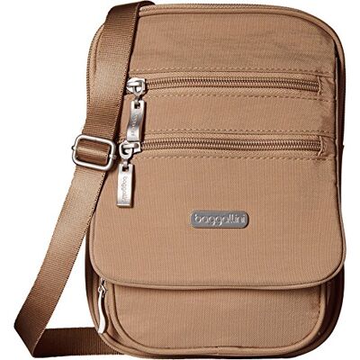 Baggallini Journey Damen-Umhängetasche, 22,9 x 15,2 cm, klein, leicht, Nylon, Reißverschluss, Reisehandtasche, Handy, Reisepass, Geldbörse mit RFID, Strand, Einheitsgröße Baggallini Journey Damen-Umhängetasche, 22,9 x 15,2 cm, klein, leicht, Nylon, Reißverschluss, Reisehandtasche, Handy, Reisepass, Geldbörse mit RFID, Strand, Einheitsgröße