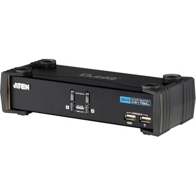 Aten CS1762A-AT-G KVM 2X Port USB/DVI Switch, schwarz Aten CS1762A-AT-G KVM 2X Port USB/DVI Switch, schwarz