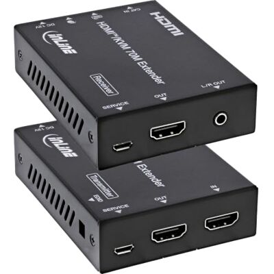 InLine HDMI 2.0b Extender über RJ45, 4K 60 Hz, 70 m, KVM, PoC HDMI 2.0b bis 70 m über Cat.6, 4K 60 Hz, USB KVM, PoC, HDR, 18 Gb/s, HDMI Loop-Out InLine HDMI 2.0b Extender über RJ45, 4K 60 Hz, 70 m, KVM, PoC HDMI 2.0b bis 70 m über Cat.6, 4K 60 Hz, USB KVM, PoC, HDR, 18 Gb/s, HDMI Loop-Out