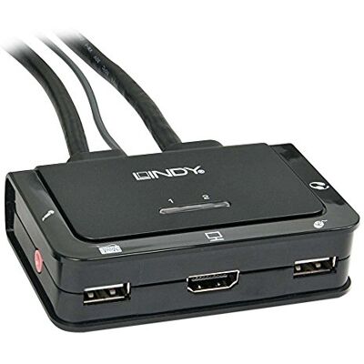 Lindy 42340 HDMI KVM Switch Compact USB 2.0 Audio 2 Port, schwarz Lindy 42340 HDMI KVM Switch Compact USB 2.0 Audio 2 Port, schwarz