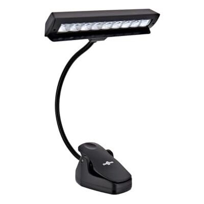 Gear4Music Pultleuchte von , 9 LED Klemm-LED-Licht für Notenständer, Batterie- oder USB-betrieben, zwei Helligkeitsstufen, passt für fast alle Ständer Gear4Music Pultleuchte von , 9 LED Klemm-LED-Licht für Notenständer, Batterie- oder USB-betrieben, zwei Helligkeitsstufen, passt für fast alle Ständer