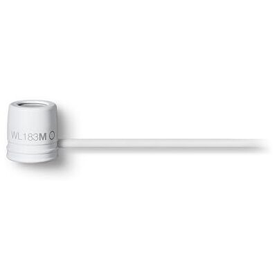 Shure WL183MW/O-TQG LAVALIER MICROPHONE, OMNI, WHITE 1 cm Condenser Lavalier, White, Omnidirectional, TA4F Termination Pouch, Tie Clip, Snap-Fit Windscreen Shure WL183MW/O-TQG LAVALIER MICROPHONE, OMNI, WHITE 1 cm Condenser Lavalier, White, Omnidirectional, TA4F Termination Pouch, Tie Clip, Snap-Fit Windscreen