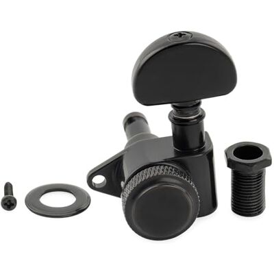 Musiclily Pro R18K-10 18:1 Einzel Locking Mechanik Diskant Seite Schwarz Halbmond Button,Schraublaschenwinkel 90° ,für Akustik E-Gitarre Musiclily Pro R18K-10 18:1 Einzel Locking Mechanik Diskant Seite Schwarz Halbmond Button,Schraublaschenwinkel 90° ,für Akustik E-Gitarre