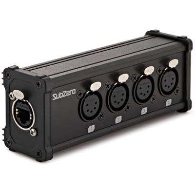 SubZero 4-Kanal-5-Pin-DMX-Buchsen-Kabel Netzwerk-Extender Empfängt Vier DMX-Kanäle über ein Ethernet-Kabel, Unterstützt 1-zu-1- und 1-zu-Viele-Routing, Zuverlässiges 5-Pin-XLR SubZero 4-Kanal-5-Pin-DMX-Buchsen-Kabel Netzwerk-Extender Empfängt Vier DMX-Kanäle über ein Ethernet-Kabel, Unterstützt 1-zu-1- und 1-zu-Viele-Routing, Zuverlässiges 5-Pin-XLR