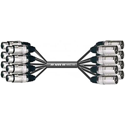 MUSIC STORE XLR Multicore-Kabel 5m, 3-polig, balanciert, 8 geschirmte Leitungen, Tour-Line Stecker, schwarz, ideal für Studio- und Live-Anwendungen, Spliss 0,3 m beidseitig MUSIC STORE XLR Multicore-Kabel 5m, 3-polig, balanciert, 8 geschirmte Leitungen, Tour-Line Stecker, schwarz, ideal für Studio- und Live-Anwendungen, Spliss 0,3 m beidseitig