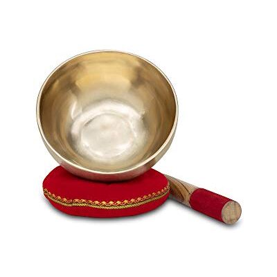 XDrum Therapeutic Klangschale Ton A Komplett Set, Gestimmt auf Ton A Handgehämmerte Klangschale für Stirnchakra (Ajna), Harmonisiert die Energie und unterstützt Blockadenlösung, Farbe: gold XDrum Therapeutic Klangschale Ton A Komplett Set, Gestimmt auf Ton A Handgehämmerte Klangschale für Stirnchakra (Ajna), Harmonisiert die Energie und unterstützt Blockadenlösung, Farbe: gold