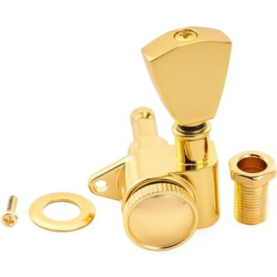 Musiclily Pro R18K-11 18:1 Einzel Locking Mechanik Tuner Diskant Seite Gold Keystone Button, für Akustik E-Gitarre Musiclily Pro R18K-11 18:1 Einzel Locking Mechanik Tuner Diskant Seite Gold Keystone Button, für Akustik E-Gitarre