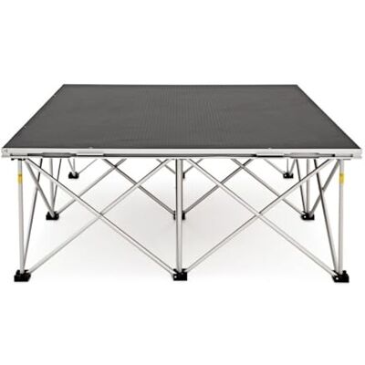 Gear4Music Tragbares modulares Bühnenpodest 1m x 1m mit 40cm Alu-Sprossen Für Events und Live-Auftritte, leichte Aluminium-Podeste, 800 kg Traglast, modular, flach klappbar für Transport Gear4Music Tragbares modulares Bühnenpodest 1m x 1m mit 40cm Alu-Sprossen Für Events und Live-Auftritte, leichte Aluminium-Podeste, 800 kg Traglast, modular, flach klappbar für Transport