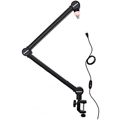 SUBZERO Studio-Mikrofonarm mit LED-Licht – Max. Belastung 2 kg Robuster Arm Trägt Mikrofone bis 2kg, Dreifarbige USB-LED mit Inline-Regler, Versenkte Kabelführung SUBZERO Studio-Mikrofonarm mit LED-Licht – Max. Belastung 2 kg Robuster Arm Trägt Mikrofone bis 2kg, Dreifarbige USB-LED mit Inline-Regler, Versenkte Kabelführung