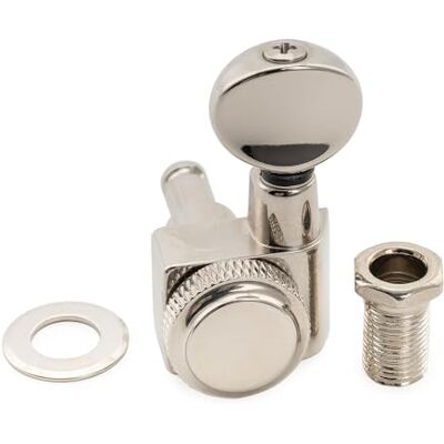 Musiclily Pro R18K-12 18:1 Einzel Locking Mechanik Diskant Seite Nickel Vintage Oval Button, für Fender Strat Tele Style E-Gitarre Musiclily Pro R18K-12 18:1 Einzel Locking Mechanik Diskant Seite Nickel Vintage Oval Button, für Fender Strat Tele Style E-Gitarre
