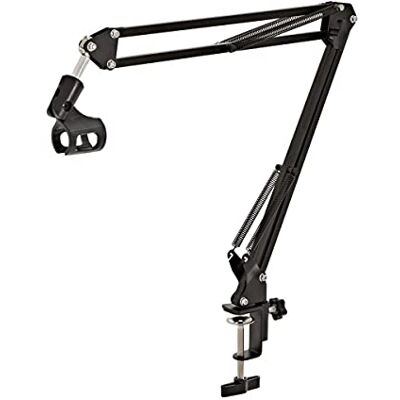Gear4Music Studio Arm Microphone Stand by with Clamp & Mic Clip Gear4Music Studio Arm Microphone Stand by with Clamp & Mic Clip