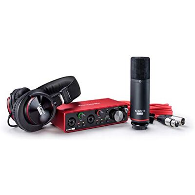 Focusrite Scarlett 2i2 Studio 3. Gen USB Audio-Interface-Bundle für Komponisten mit Kondensatormikrofon, Kopfhörern für Aufnahmen, Streaming & Podcasting, Rot Focusrite Scarlett 2i2 Studio 3. Gen USB Audio-Interface-Bundle für Komponisten mit Kondensatormikrofon, Kopfhörern für Aufnahmen, Streaming & Podcasting, Rot