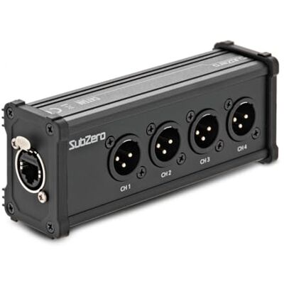 SubZero XLR (M) Cat5/Ethernet Network Extender, vier Kanäle Übertragt Vier Audiokanäle über ein Einzelnes Ethernet-Kabel, Ideal für Lange Strecken, Unterstützt 48V-Phantomspannung SubZero XLR (M) Cat5/Ethernet Network Extender, vier Kanäle Übertragt Vier Audiokanäle über ein Einzelnes Ethernet-Kabel, Ideal für Lange Strecken, Unterstützt 48V-Phantomspannung