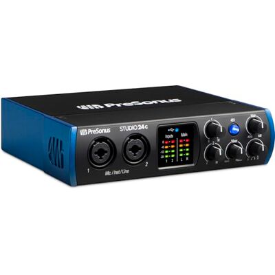 PreSonus Studio 24c, USB-C-Audio-Interface, für Aufnahme, Streaming, Podcasting mit Software-Bundle inklusive Studio One Artist, Ableton Live Lite DAW PreSonus Studio 24c, USB-C-Audio-Interface, für Aufnahme, Streaming, Podcasting mit Software-Bundle inklusive Studio One Artist, Ableton Live Lite DAW