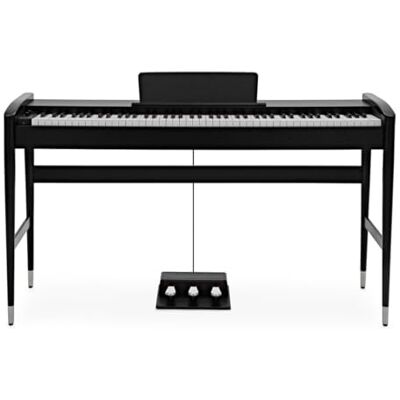 Gear4Music Keynote Digitales Bühnenpiano 88 Tasten mit Bluetooth, Mattschwarz 88 Vollständig Gewichtete Hammermechanik-Tasten, 40 Presets vom DREAM-Motor, Holz, Drei Pedale, Mattschwarz Gear4Music Keynote Digitales Bühnenpiano 88 Tasten mit Bluetooth, Mattschwarz 88 Vollständig Gewichtete Hammermechanik-Tasten, 40 Presets vom DREAM-Motor, Holz, Drei Pedale, Mattschwarz
