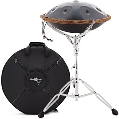 Gear4Music Life Handpan 9 Töne D Kurd mit verstellbarem Ständer, schwarz Teil der -Baumpflanzinitiative, Nitrierte Stahl-Handpan für Warme Singende Resonanzen, D Kurd, Ständer Gear4Music Life Handpan 9 Töne D Kurd mit verstellbarem Ständer, schwarz Teil der -Baumpflanzinitiative, Nitrierte Stahl-Handpan für Warme Singende Resonanzen, D Kurd, Ständer