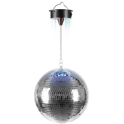 Ibiza DISCO1-30 DISCOLIGHT SET SPIEGELKUGEL 30CM MIT LED BELEUCHTUNG UND MOTOR Discokugel Disco Effekt Strahler silber batteriebetrieben mit 18 LEDs Ibiza DISCO1-30 DISCOLIGHT SET SPIEGELKUGEL 30CM MIT LED BELEUCHTUNG UND MOTOR Discokugel Disco Effekt Strahler silber batteriebetrieben mit 18 LEDs