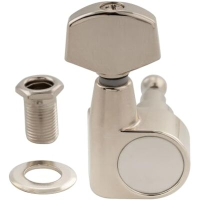 Musiclily Pro R18T-18 1-Pin Einzel 18:1 Gitarre Mechanik Bass Seite Nickel Geschlossene Tuner, mit Hex Button, für Squier Strat Tele Style E-Gitarre Musiclily Pro R18T-18 1-Pin Einzel 18:1 Gitarre Mechanik Bass Seite Nickel Geschlossene Tuner, mit Hex Button, für Squier Strat Tele Style E-Gitarre