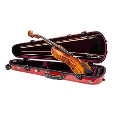 Crossrock Violinenkoffer aus Fiberglas für 4/4-Größe, TSA-Schloss, Rucksackgurte, Samtdecke, integrierte Aufbewahrung Crossrock Violinenkoffer aus Fiberglas für 4/4-Größe, TSA-Schloss, Rucksackgurte, Samtdecke, integrierte Aufbewahrung