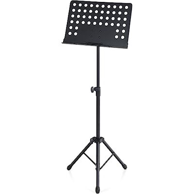 Pronomic OS-01P Orchesterpult Lochblech Ständer (Notenständer mit Notenklemmen, Abnehmbare Ablage, 2 Federklemmen, ausziehbar von 69 cm bis 115 cm) schwarz Pronomic OS-01P Orchesterpult Lochblech Ständer (Notenständer mit Notenklemmen, Abnehmbare Ablage, 2 Federklemmen, ausziehbar von 69 cm bis 115 cm) schwarz