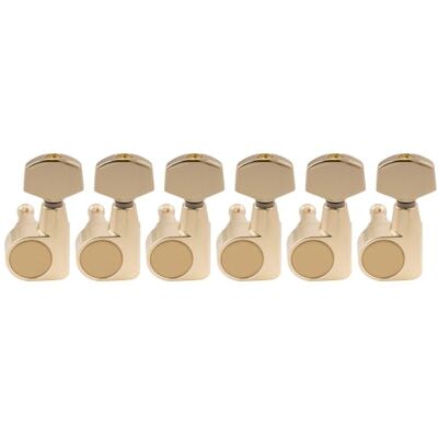 Musiclily Pro R18T-17 Linkshänder 1-Pin 6-in-line 18:1 Mechaniken Gold Geschlossene Tuner, mit Hex Button, für Squier Strat Tele Style E-Gitarre Musiclily Pro R18T-17 Linkshänder 1-Pin 6-in-line 18:1 Mechaniken Gold Geschlossene Tuner, mit Hex Button, für Squier Strat Tele Style E-Gitarre