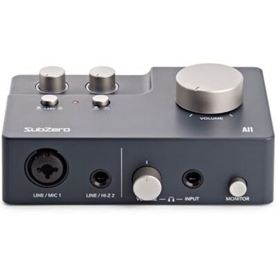 SubZero AI1 Zweikanal-USB-Audiointerface Ideal für Musiker, Podcaster und Streamer, keine Treiber erforderlich, USB-betrieben zum Aufnehmen überall SubZero AI1 Zweikanal-USB-Audiointerface Ideal für Musiker, Podcaster und Streamer, keine Treiber erforderlich, USB-betrieben zum Aufnehmen überall