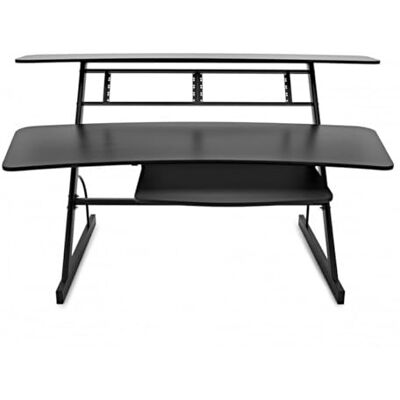 Gear4Music Musikstudio-Arbeitstisch mit drei Etagen groß, schwarz Zwei 4U-19-Zoll-Racks mit Viel Schreibtischplatz, Überlegene Verarbeitung, Monitorregal und Keyboard-Schublade Gear4Music Musikstudio-Arbeitstisch mit drei Etagen groß, schwarz Zwei 4U-19-Zoll-Racks mit Viel Schreibtischplatz, Überlegene Verarbeitung, Monitorregal und Keyboard-Schublade
