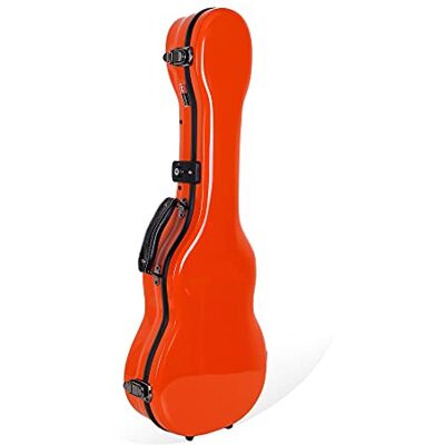 Crossrock Deluxe Fiberglas Bariton-Ukulelenkoffer mit TSA-Schloss, Orange (CRF2020BUOR) Crossrock Deluxe Fiberglas Bariton-Ukulelenkoffer mit TSA-Schloss, Orange (CRF2020BUOR)