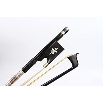 Generic 4/4 Violine Bogen Licht Kohlefaser Stick Ebenholz Frosch mit natürlichem Bogen Rosshaar Exquisites Muster eingelegt Schnelle Reaktion (Muster 1) Generic 4/4 Violine Bogen Licht Kohlefaser Stick Ebenholz Frosch mit natürlichem Bogen Rosshaar Exquisites Muster eingelegt Schnelle Reaktion (Muster 1)