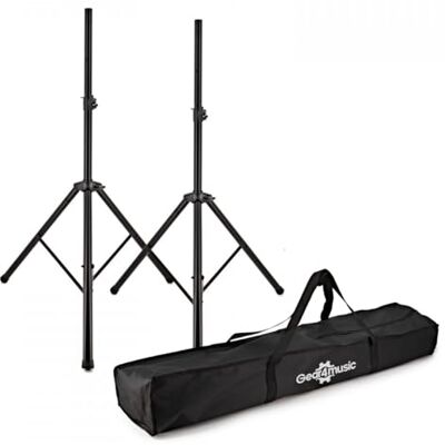 Gear4Music PA-Lautsprecherstativ (Paar) mit Tragetasche Vollständig verstellbare 35mm-Stangen, weiches Zusammenklappen für sicheres Verpacken, max. Last 30kg, Tragetasche inklusive Gear4Music PA-Lautsprecherstativ (Paar) mit Tragetasche Vollständig verstellbare 35mm-Stangen, weiches Zusammenklappen für sicheres Verpacken, max. Last 30kg, Tragetasche inklusive
