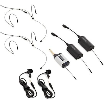 SubZero VOXLINK-Compact, drahtloses Doppel-Lavalier/Headset-Mikrofonsystem Doppelte Bodypack-Sender mit 2-Kanal-Empfänger, Zuverlässige Antenne, Klare Signalanzeige, Kondensatormikrofon-Qualität SubZero VOXLINK-Compact, drahtloses Doppel-Lavalier/Headset-Mikrofonsystem Doppelte Bodypack-Sender mit 2-Kanal-Empfänger, Zuverlässige Antenne, Klare Signalanzeige, Kondensatormikrofon-Qualität