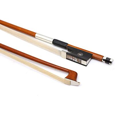 Generic Pernambuco-Holz-Violinenbogen mit hoher Dichte, 4/4 starke, gerade Bögen mit Ebenholz-Frosch, weißes Rosshaar, richtig ausbalanciert Generic Pernambuco-Holz-Violinenbogen mit hoher Dichte, 4/4 starke, gerade Bögen mit Ebenholz-Frosch, weißes Rosshaar, richtig ausbalanciert