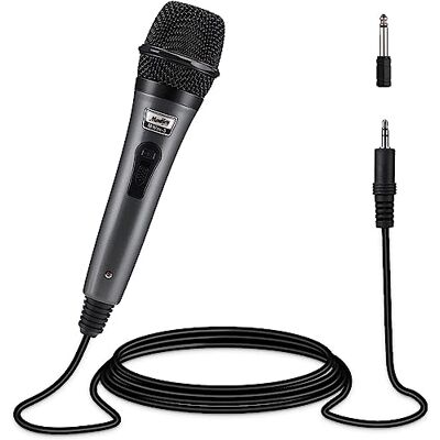 Moukey Dynamisches Mikrofon mit 4M/13ft Kabel, Metall Karaoke Handmikrofon, XLR-Mikrofon für Gesang/Bühne/Party, Kompatibel mit Karaoke Maschine/PA Anlage/Verstärker/Mixer, Grau Moukey Dynamisches Mikrofon mit 4M/13ft Kabel, Metall Karaoke Handmikrofon, XLR-Mikrofon für Gesang/Bühne/Party, Kompatibel mit Karaoke Maschine/PA Anlage/Verstärker/Mixer, Grau