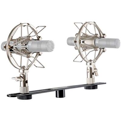 Pronomic Stereo Zubehörset für Kleinmenmbran Mikrofone Hochwertiger Koffer mit 1 x T-Bar Stereoschiene und 2 x Spinne Ideal für hochwertige Overhead Aufnahmen auf Bühne und im Studio Stereoschiene mit 5/8" Gewinde und Reduziergewinde, Länge Schiene: 30 Pronomic Stereo Zubehörset für Kleinmenmbran Mikrofone Hochwertiger Koffer mit 1 x T-Bar Stereoschiene und 2 x Spinne Ideal für hochwertige Overhead Aufnahmen auf Bühne und im Studio Stereoschiene mit 5/8" Gewinde und Reduziergewinde, Länge Schiene: 30
