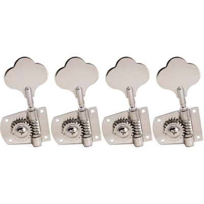 Musiclily Pro 21:1 Linkshänder 4-in-line Offene Mechaniken Nickel mit Clover Button ,für Mexikanische MIM Fender PB JB Style E-Bass Musiclily Pro 21:1 Linkshänder 4-in-line Offene Mechaniken Nickel mit Clover Button ,für Mexikanische MIM Fender PB JB Style E-Bass