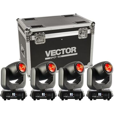 lightmaXX Vector Spot 150 Professionelles Lichtset, 4 Moving Heads, Tour Case, geeignet für Bühnenbeleuchtung, stapelbar, abschließbar, mit Rollen, Schwarz, 71x44x62 cm lightmaXX Vector Spot 150 Professionelles Lichtset, 4 Moving Heads, Tour Case, geeignet für Bühnenbeleuchtung, stapelbar, abschließbar, mit Rollen, Schwarz, 71x44x62 cm