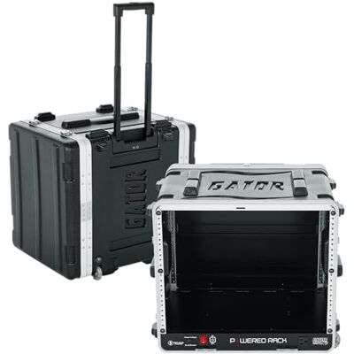 Gator Cases GRR-8PL-US 4U Rack-Gehäuse mit integriertem Netzteil, robusten Riegeln, einziehbarem Abschleppgriff und versenkten Rädern, 48,9 cm Tiefe, 8U Gator Cases GRR-8PL-US 4U Rack-Gehäuse mit integriertem Netzteil, robusten Riegeln, einziehbarem Abschleppgriff und versenkten Rädern, 48,9 cm Tiefe, 8U