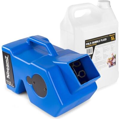 Beamz B1000 Automatischer Seifenblasenmaschine mit Funk Fernbedienung und 5 Liter Seifenblasenflüssigkeit, Professional Seifenblasen Automat mit Ventilator, Leistungsstark 40W Blau Beamz B1000 Automatischer Seifenblasenmaschine mit Funk Fernbedienung und 5 Liter Seifenblasenflüssigkeit, Professional Seifenblasen Automat mit Ventilator, Leistungsstark 40W Blau