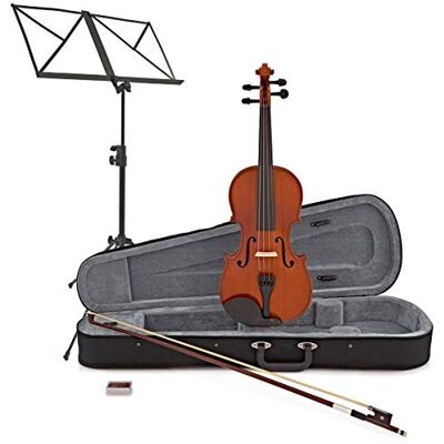 Gear4Music Full Size 4/4 Schüler Violine von , mit Bogen, Fall & stehen Warmer Weicher Ton aus Kanadischer Fichte und Ahorn, Jujube-Wirbel, Stahlkernsaiten, Bogen, Koffer und Ständer Gear4Music Full Size 4/4 Schüler Violine von , mit Bogen, Fall & stehen Warmer Weicher Ton aus Kanadischer Fichte und Ahorn, Jujube-Wirbel, Stahlkernsaiten, Bogen, Koffer und Ständer
