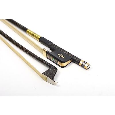 Generic Professionelle Cello-Schleife 4/4 geflochtene Kohlefaser Stick Ebenholz Frosch natürliches Pferdehaar Generic Professionelle Cello-Schleife 4/4 geflochtene Kohlefaser Stick Ebenholz Frosch natürliches Pferdehaar