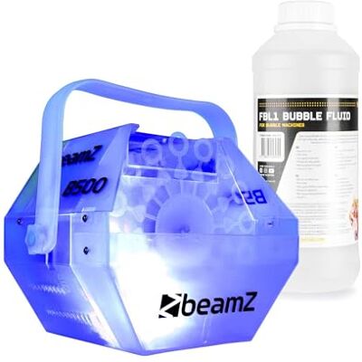 Beamz B500LED Automatische Seifenblasenmaschine mit LED inkl. 1L Seifenblasenflüssigkeit, Seifenblasen Maschine, 9000 Blasen pro Minute, 25 Watt, Bubble Machine Beamz B500LED Automatische Seifenblasenmaschine mit LED inkl. 1L Seifenblasenflüssigkeit, Seifenblasen Maschine, 9000 Blasen pro Minute, 25 Watt, Bubble Machine