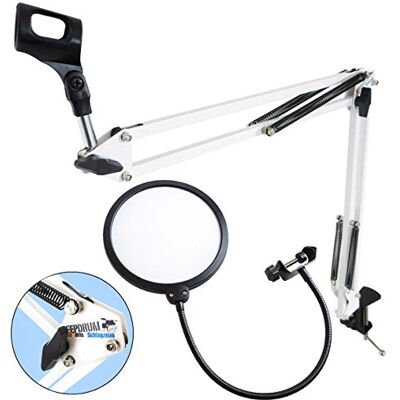keepdrum NB35 WH Weiss Gelenkarm Mikrofonstativ + Popschutz Popfilter Weiss keepdrum NB35 WH Weiss Gelenkarm Mikrofonstativ + Popschutz Popfilter Weiss