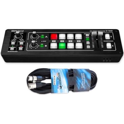 Roland V-1HD+ A/V Video Switcher HD Plus mit keepdrum XLR-Kabel Roland V-1HD+ A/V Video Switcher HD Plus mit keepdrum XLR-Kabel