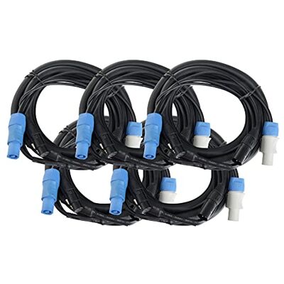 Pronomic Stage PPD-5 Hybridkabel Powerplug/DMX 5x Set, Leistungskabel 3x 0 Kombi-Kabel für Stromversorgung und Signal, Kein Kabelsalat mehr bei der Verbindung zu DMX-gesteuerten Lichteffekten Pronomic Stage PPD-5 Hybridkabel Powerplug/DMX 5x Set, Leistungskabel 3x 0 Kombi-Kabel für Stromversorgung und Signal, Kein Kabelsalat mehr bei der Verbindung zu DMX-gesteuerten Lichteffekten