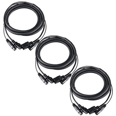 Pronomic 3er Set Stage IECD-2.5 DMX Hybridkabel C/DMX (Kombi-Kabel für Stromversorgung und DMX-Signal, Länge: 2,5 m) Schwarz Pronomic 3er Set Stage IECD-2.5 DMX Hybridkabel C/DMX (Kombi-Kabel für Stromversorgung und DMX-Signal, Länge: 2,5 m) Schwarz