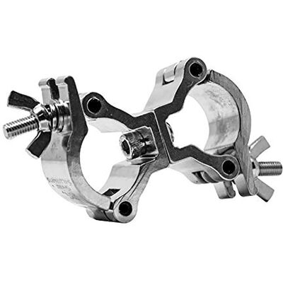 Odyssey Kleine drehbare Mini-Doppelklemme aus poliertem Aluminium Odyssey Kleine drehbare Mini-Doppelklemme aus poliertem Aluminium