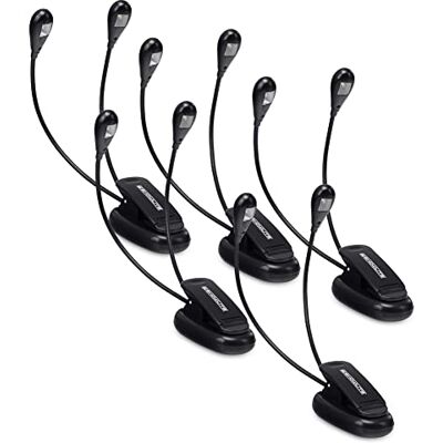 Showlite 5er Set Bright Light 2 LED Notenpultleuchte (2 lichtstarke LEDs, gleichmäßige Ausleuchtung, universell einsetzbar, lange Lebensdauer, inkl. Batterien) Schwarz Showlite 5er Set Bright Light 2 LED Notenpultleuchte (2 lichtstarke LEDs, gleichmäßige Ausleuchtung, universell einsetzbar, lange Lebensdauer, inkl. Batterien) Schwarz